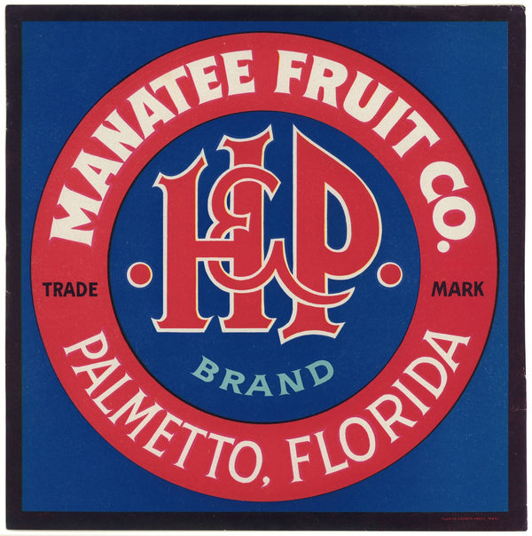 H P Brand Fruit Label 1930 1950