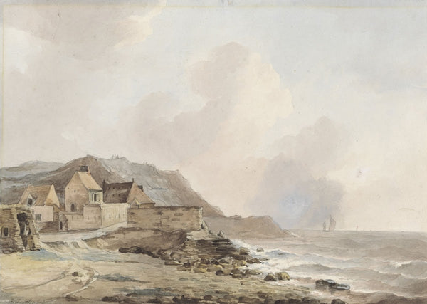 Gezicht op de kust bij Boulogne sur Mer 1829