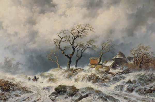 Holländische Winterlandschaft Schneewehen 1870