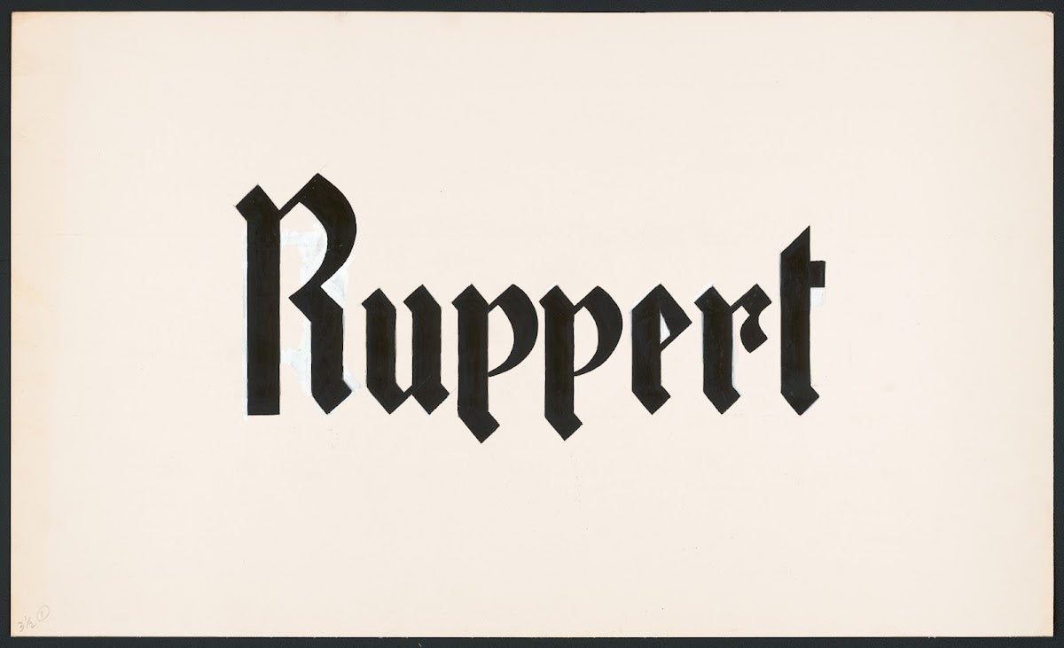 Typographical studies for Ruppert Beer 1935