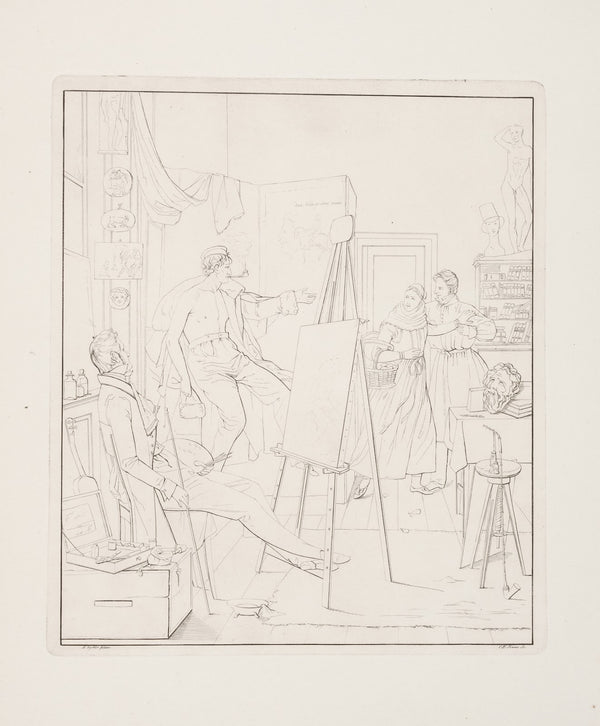 En amagerpige i en malers atelier 1828
