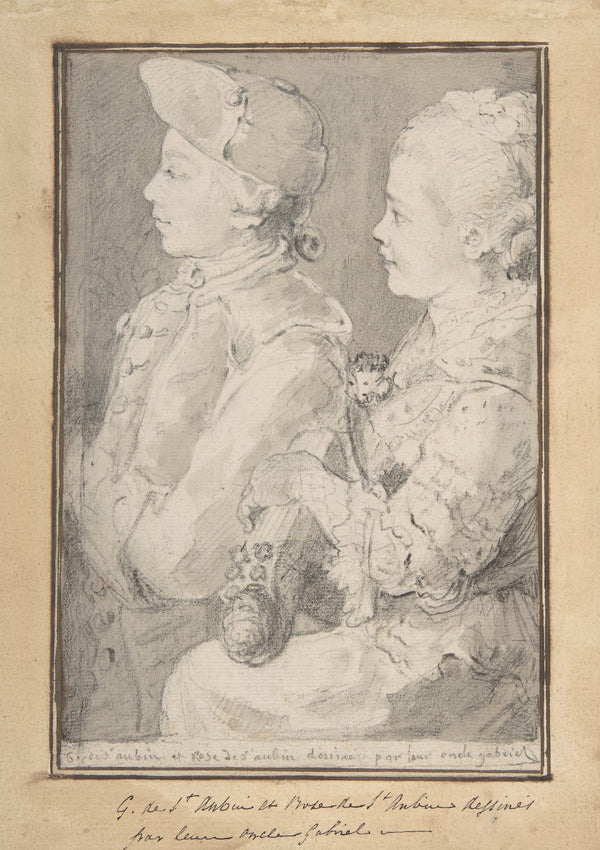 Germain Augustin and Rose de Saint Aubin Drawn by Their Uncle 1766