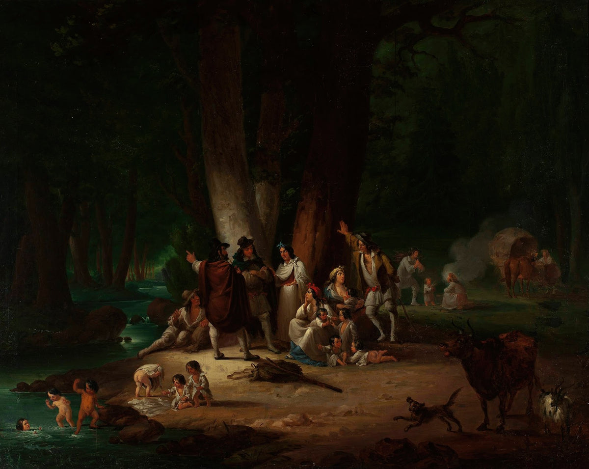 Gipsy camp at waterside 1850s