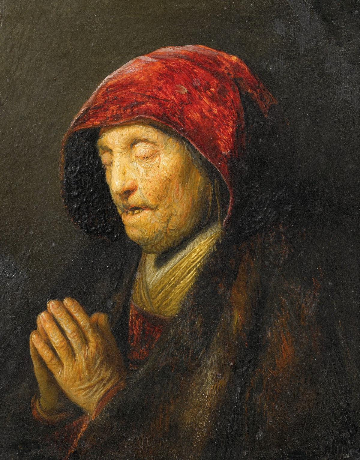 Old woman praying 1629 1630