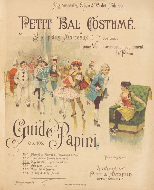 Petit bal costumé six petits morceaux pour violon avec accompaniment de piano pa