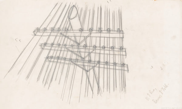 Graphic designs for Fortune magazine Study of telephone poles 1935