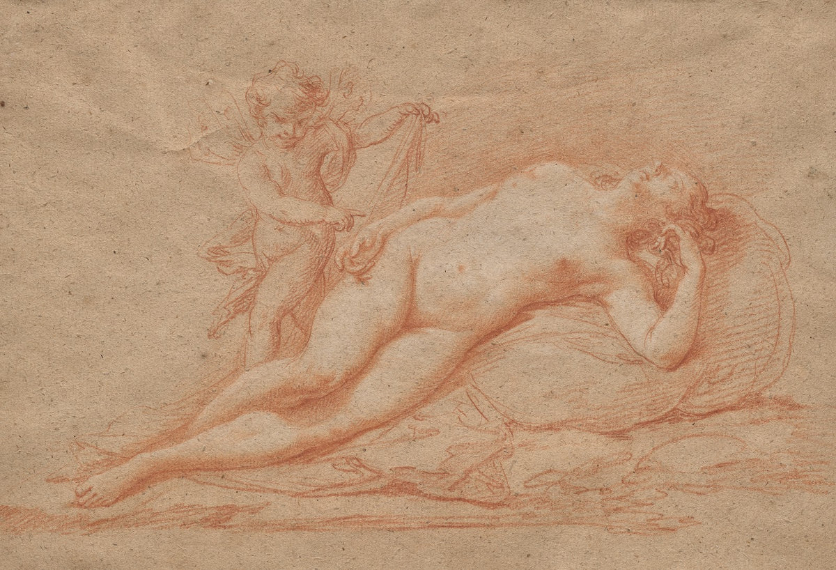 Reclining Nude with Cupid 1700s