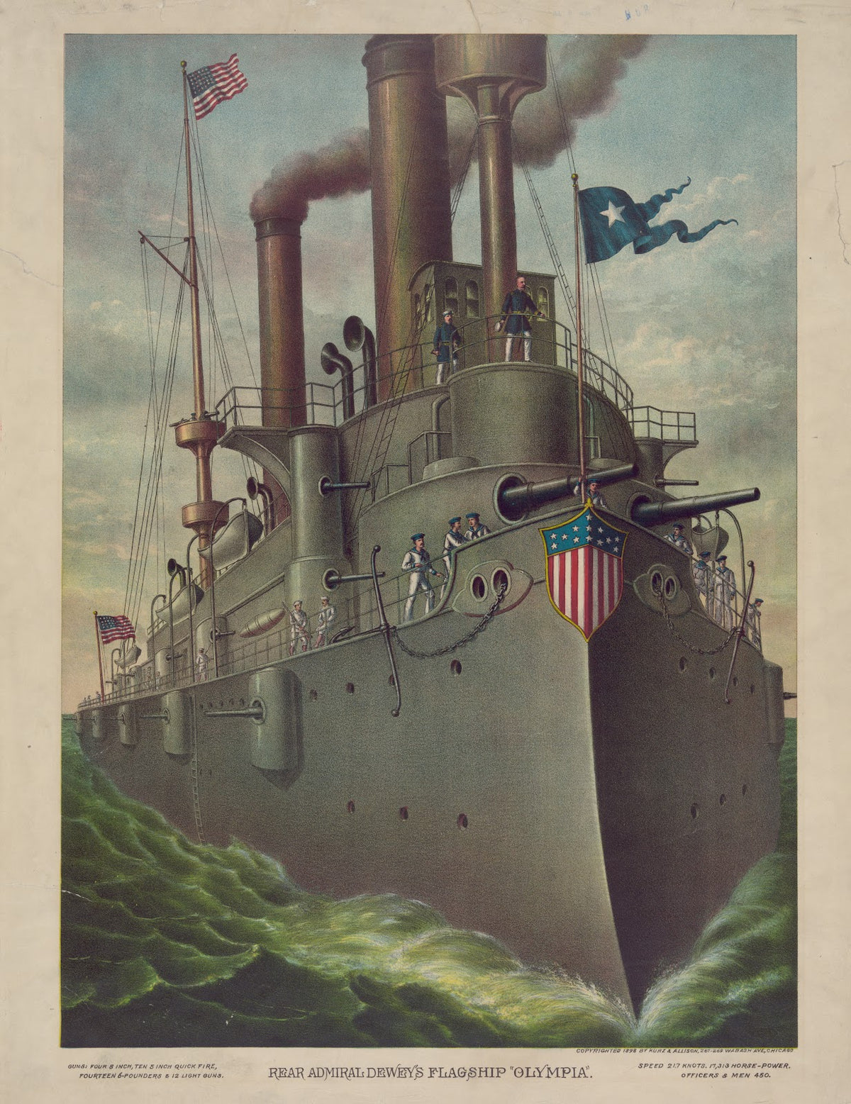 Rear Admiral Deweys flagship Olympia 1898