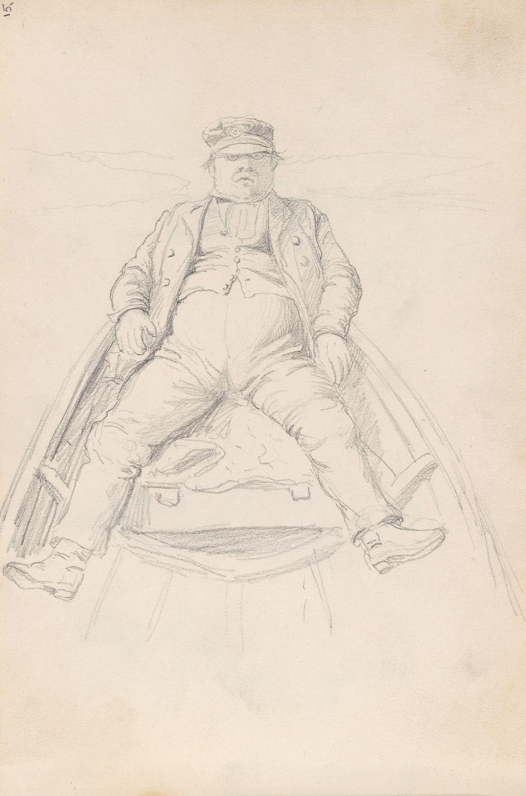 Mann i baugen på en båt 1852