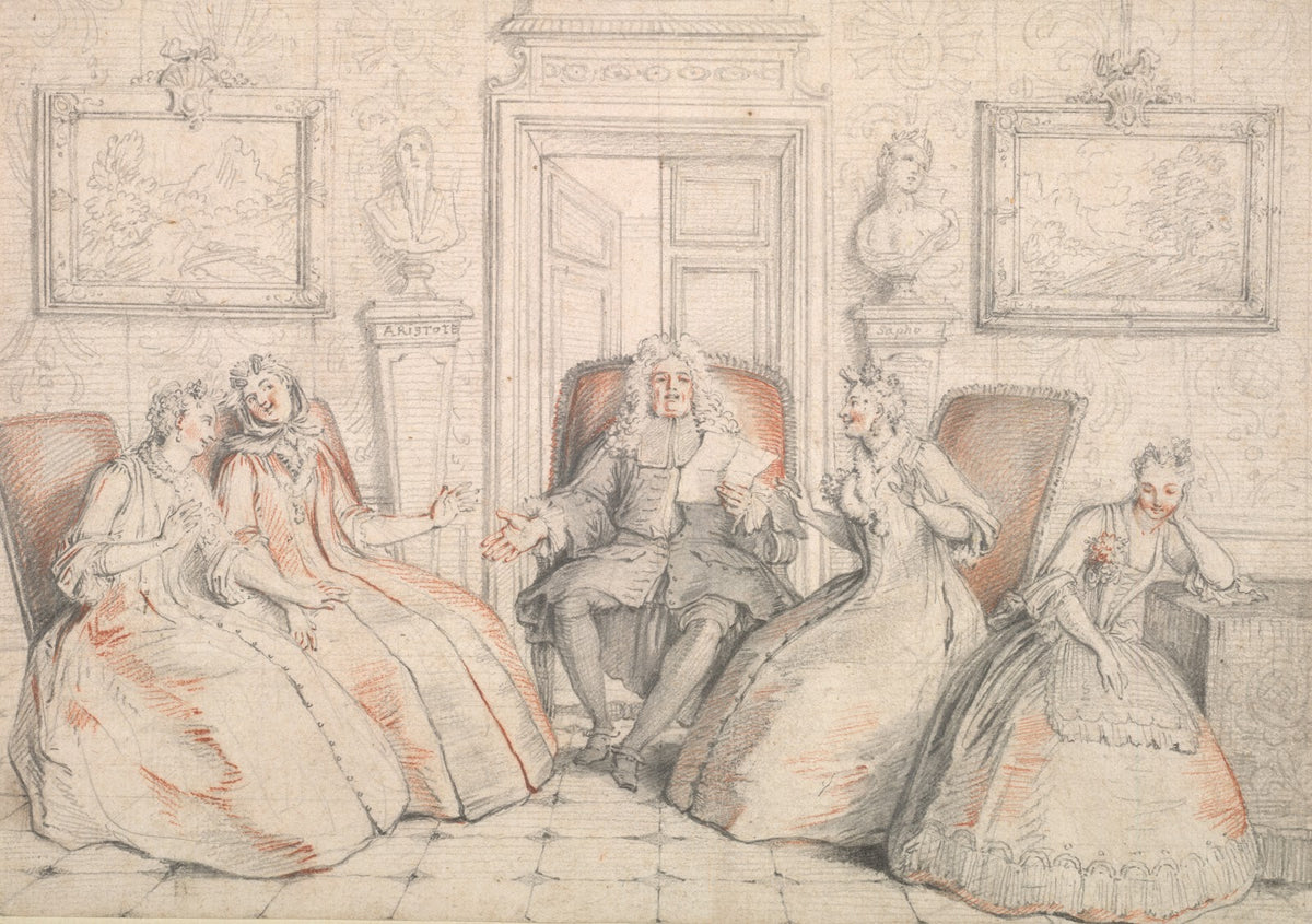Trissotin Reading to Philaminte Bélise and Armande from act 3 scene 2 of Molière
