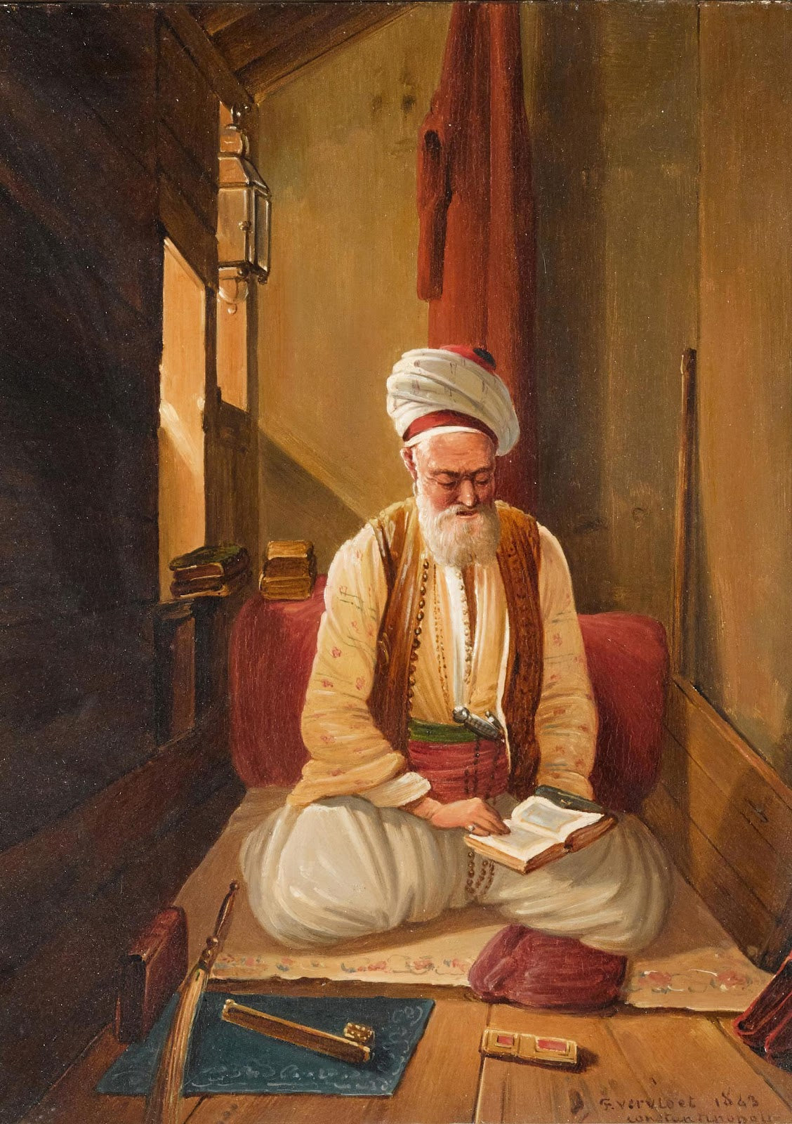 An Interior With A Turkish Gentleman In Prayer 1843