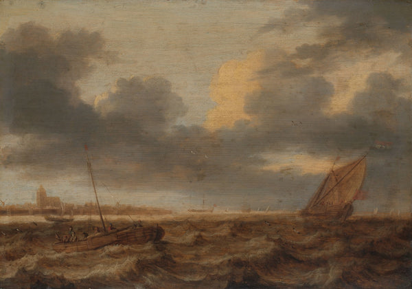 Fishing Boats in choppy Waters c 1630