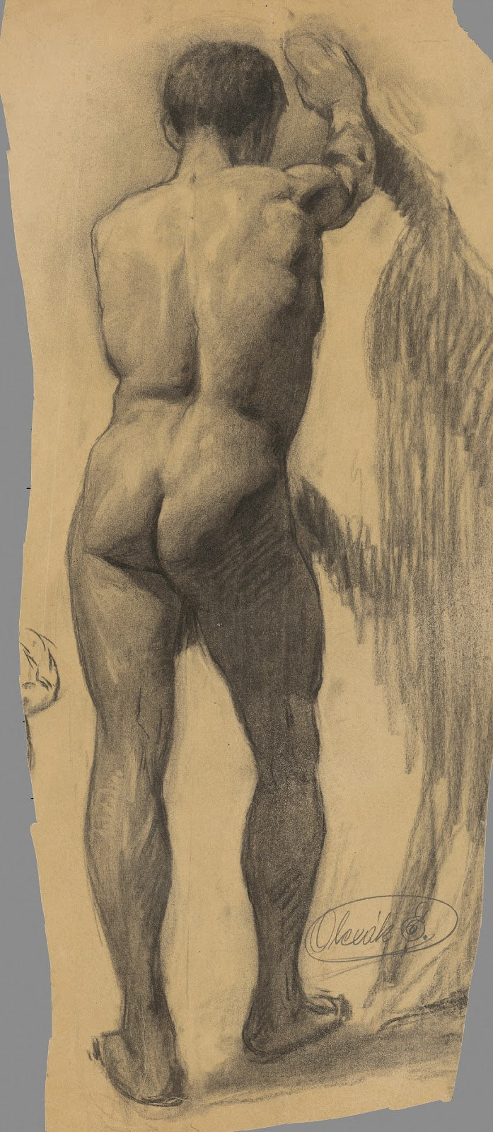 Study of a Man Leaning on a Wall 19101920