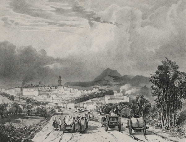 Vue generale de Riom Auvergne 1829