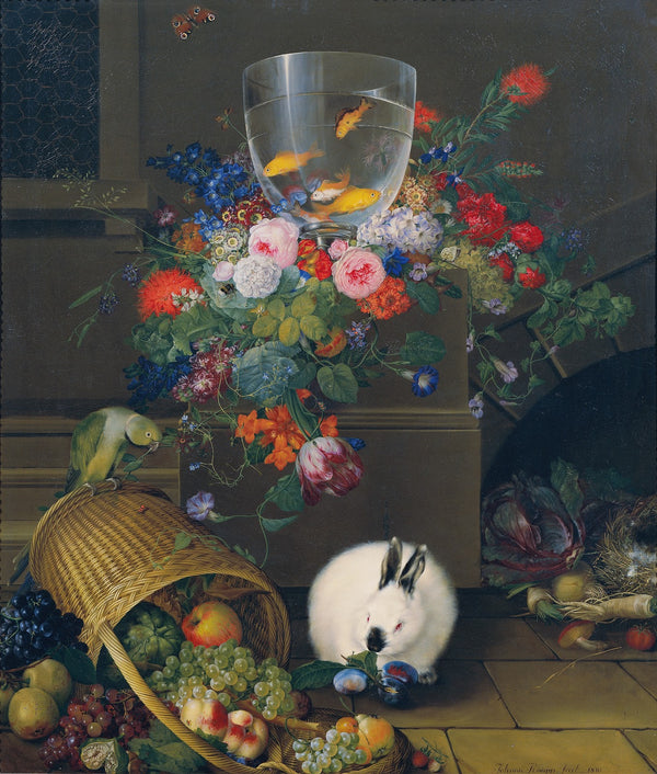 Stillleben mit Goldfischglas 1810