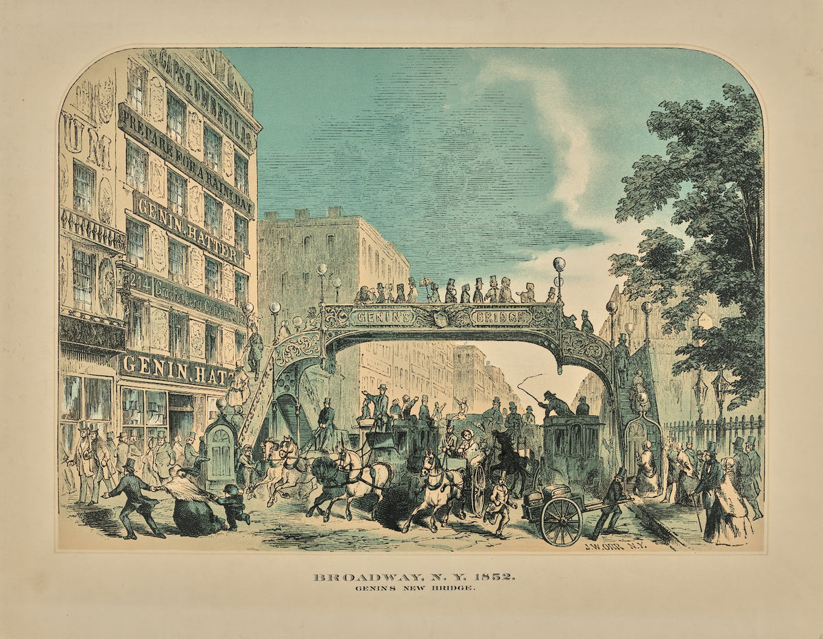 Broadway NY 1852 Genins New Bridge