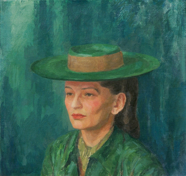 Grete Gamerith Mit Grünem Hut 1942