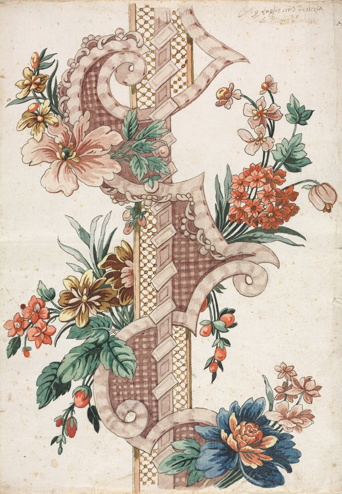 Vertical Decorative Floral Band 1773