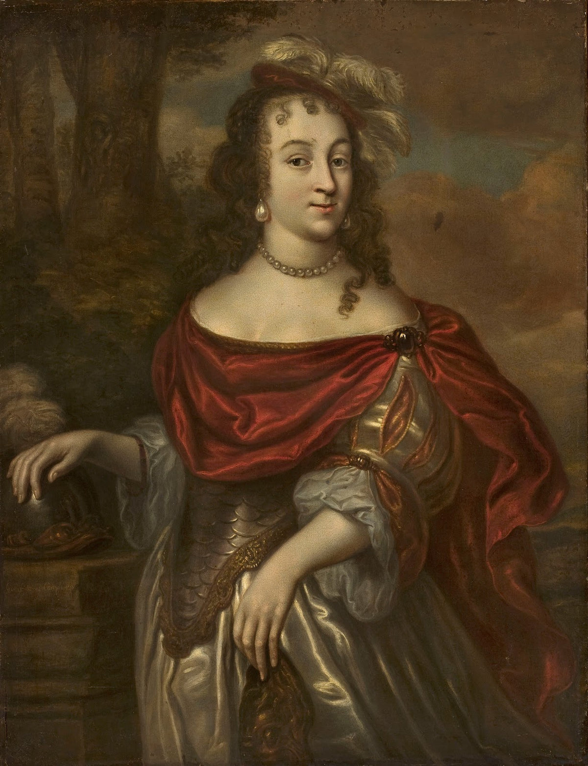 Portrait of awoman in Minervas costume 17th century
