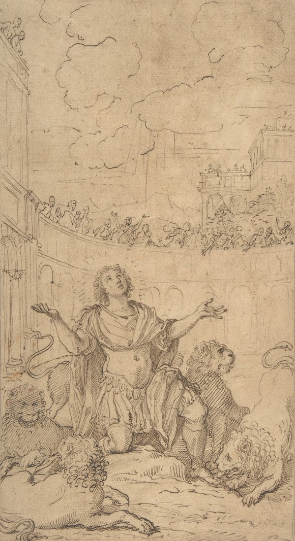 San Ponziano in an Amphitheatre Being Exposed to Lions 173298