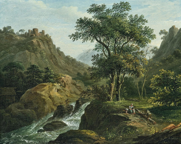 Loggers by a river