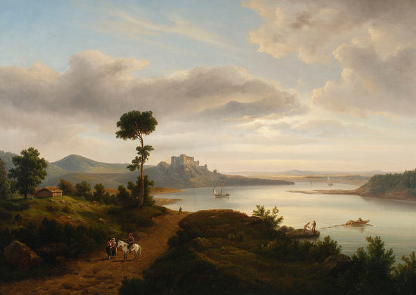 Northern landscape with a lake and a castle 1863