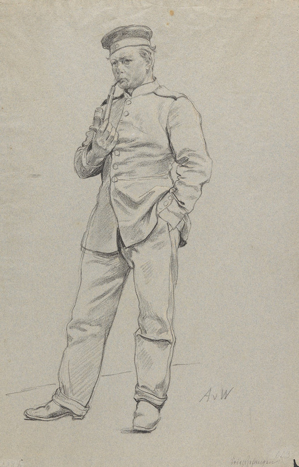 Kriegsgefangener mit Pfeife Ca 1870