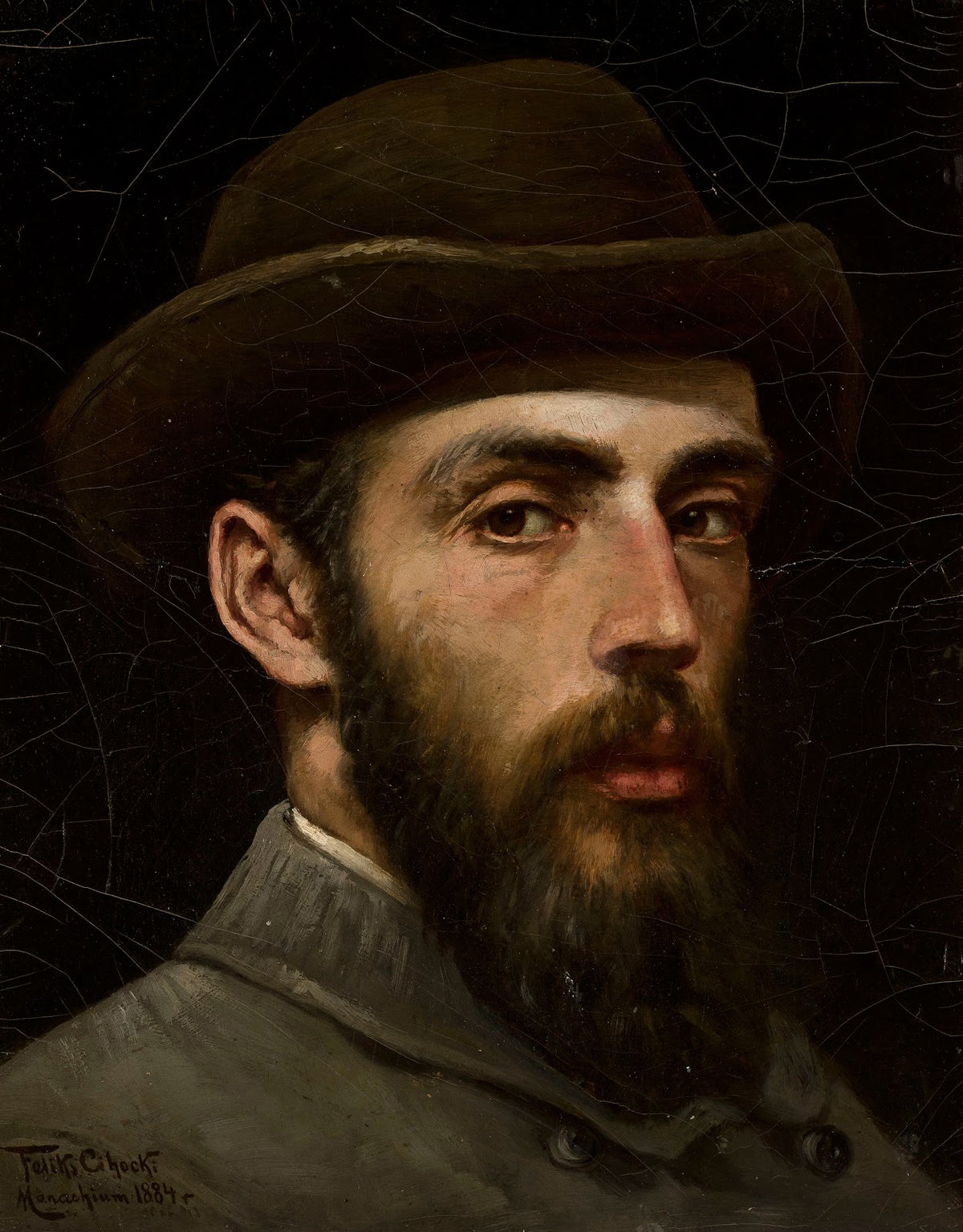 Self portrait in a hat 1884