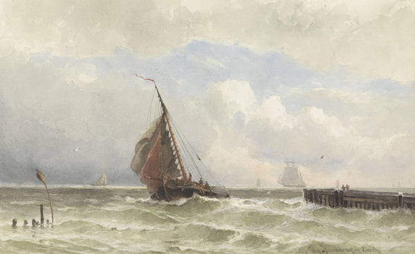 Haven van Vlissingen met inkomende zeilschip 1838 1894