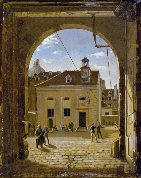 La cour du collège Sainte Barbe rue de Reims 1824