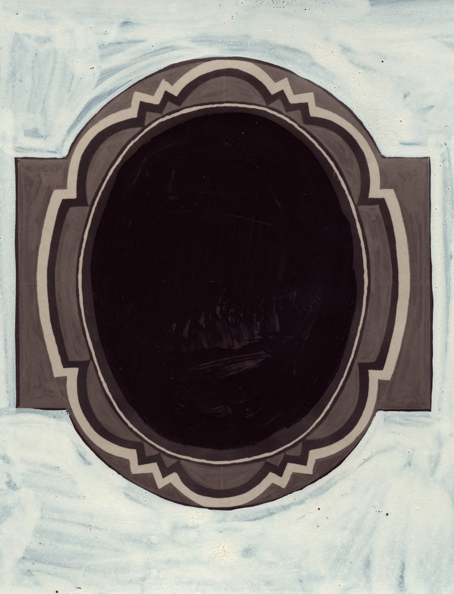 Design for oval medallion and Ruppert Beer logo colored black 1935