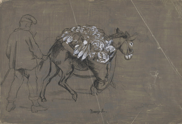 Donkey Carrying Vegetables behind a Herdsmen Holding the Animal by Its Tail 1880