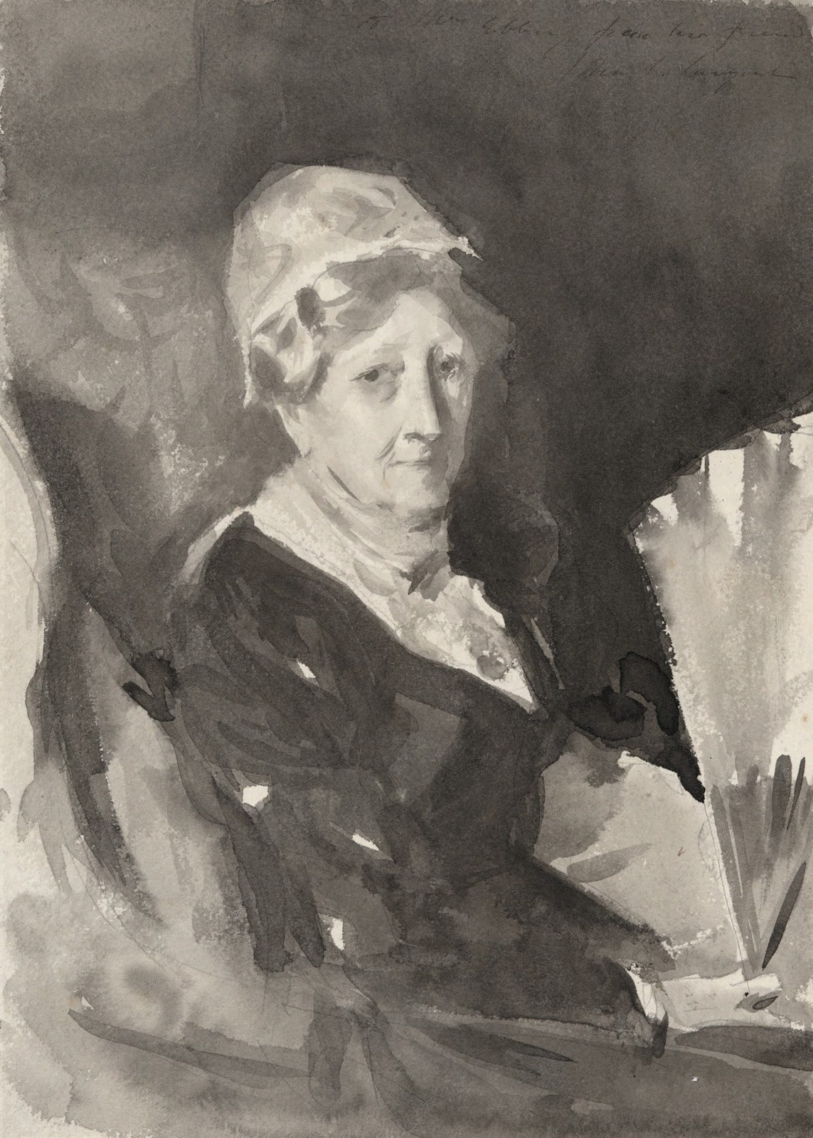 Portrait of Mrs Frederick Mead with aFan