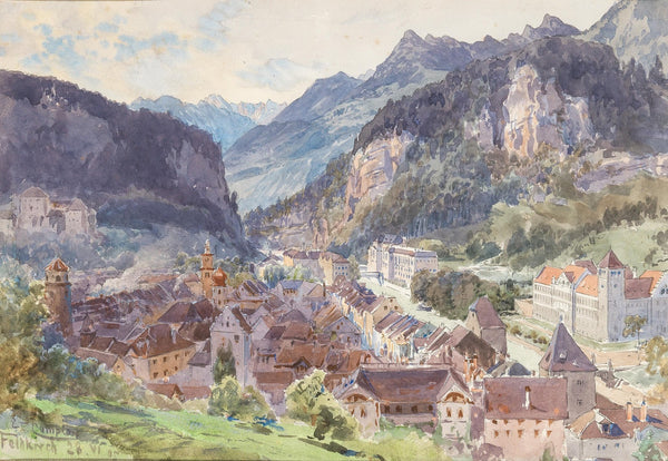 A view of the town Feldkirch in Vorarlberg 1905