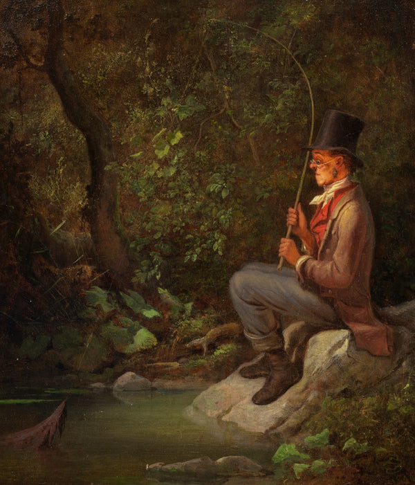 Der Angler am Waldbach 1844