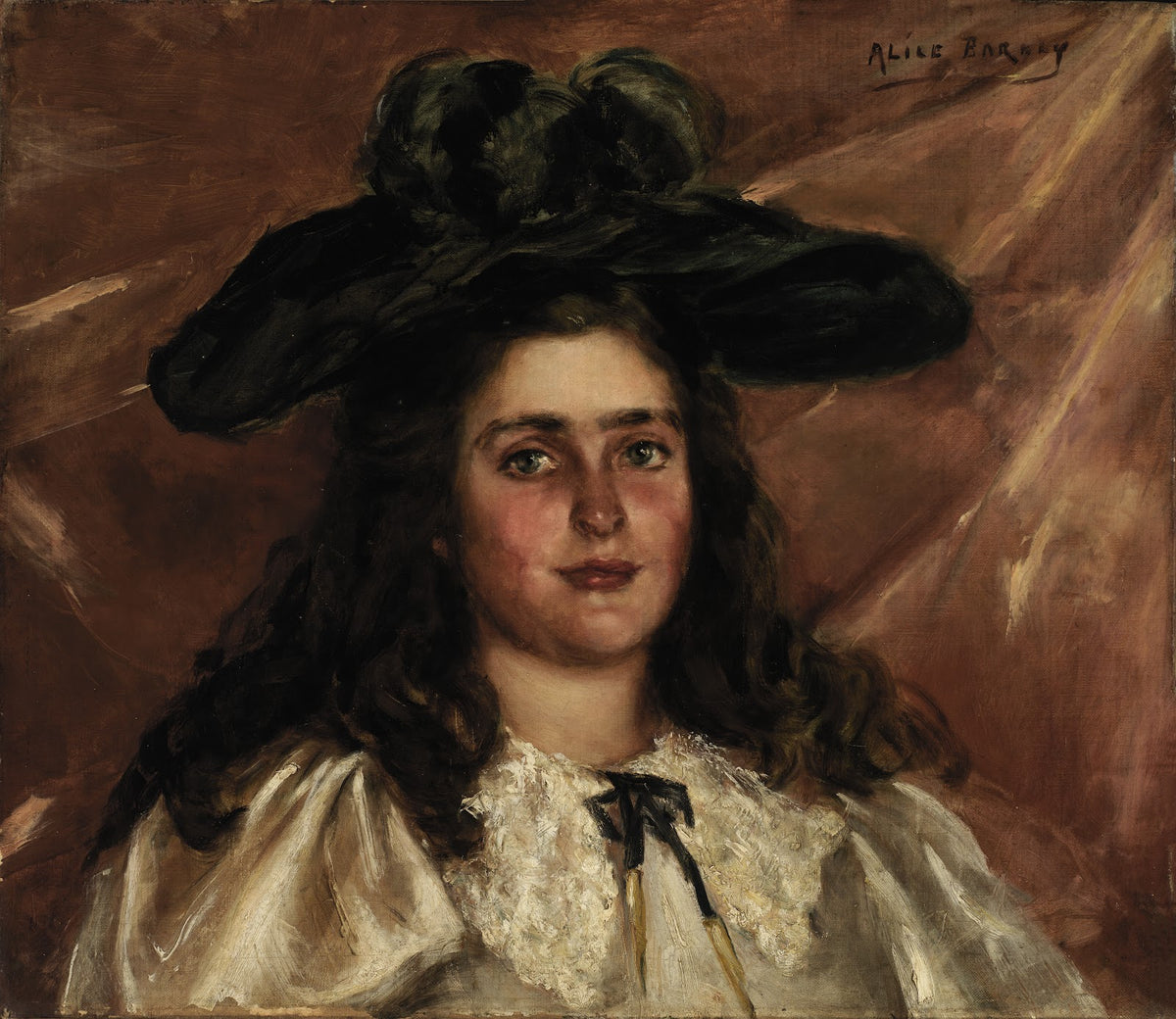 Laura Alice in Big Hat ca 1892 1895