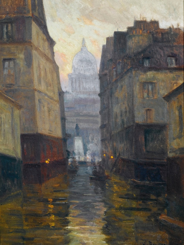 La rue du Haut Pavé vers la place Maubert inondations de 1910 1910