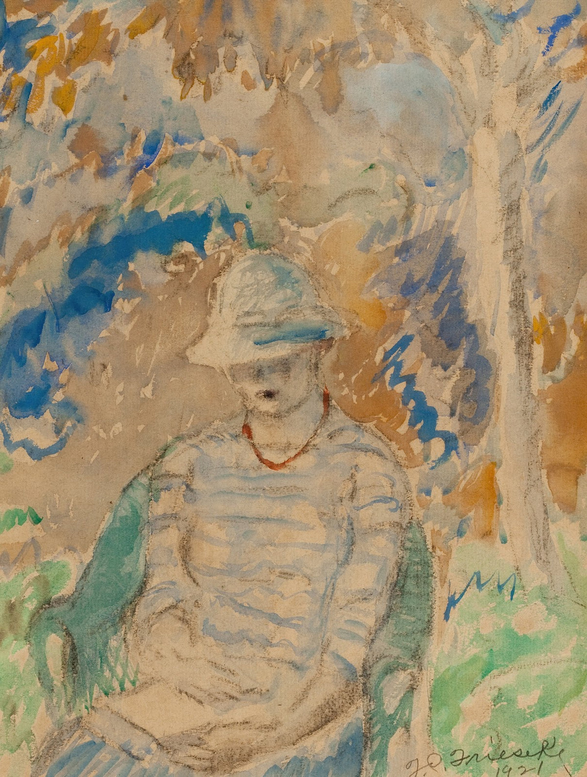 Reading in the Garden 1921