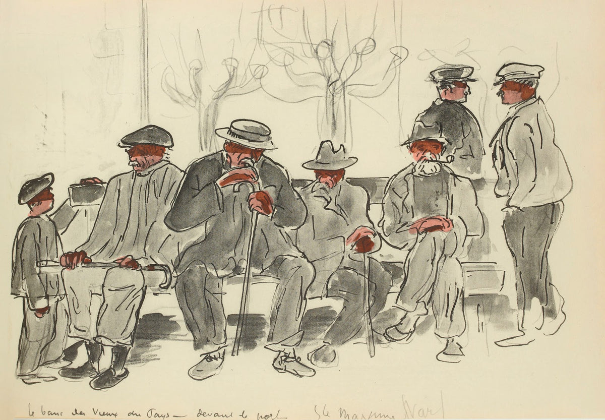 Le banc des vieux du pays devant le port Sainte Maxime 1921