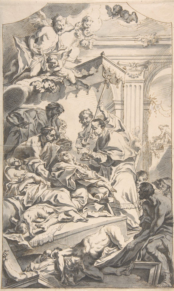 Saint Carl Borromäus Giving Extreme Unction to the Plague Stricken 17001754