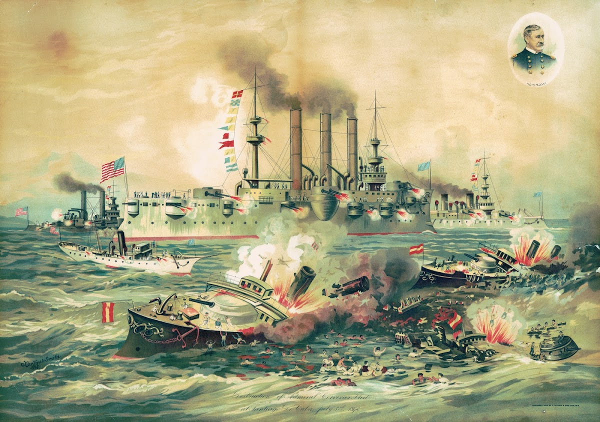 Destruction of Admiral Cerveras fleet at Stantigo de Cuda July 3rd 1898 1898
