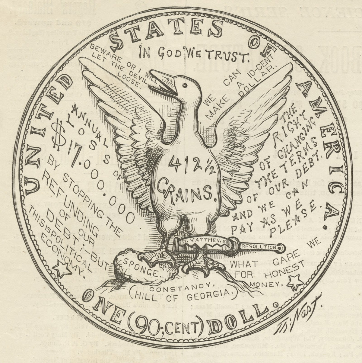 Our new dear dollar As seen through a magnifying glass 1878