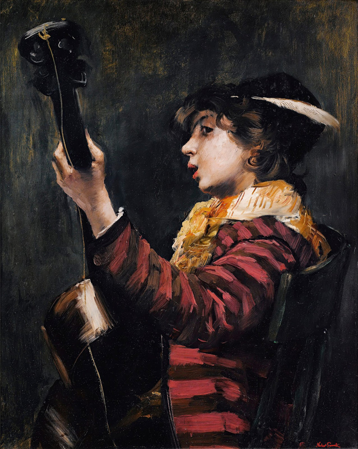 Young Boy Playing The Guitare