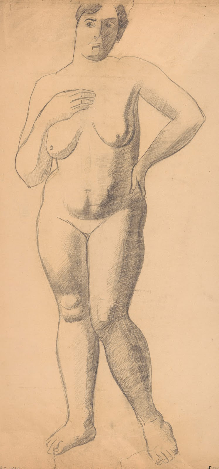 Nude woman standing front 1935