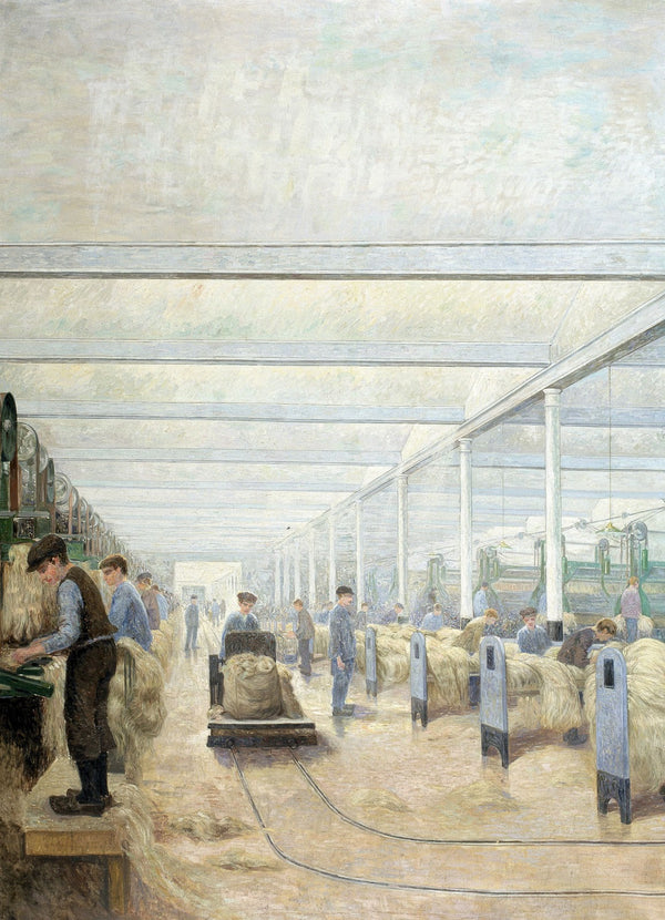 Interior of a Flax Spinning Mill 1913