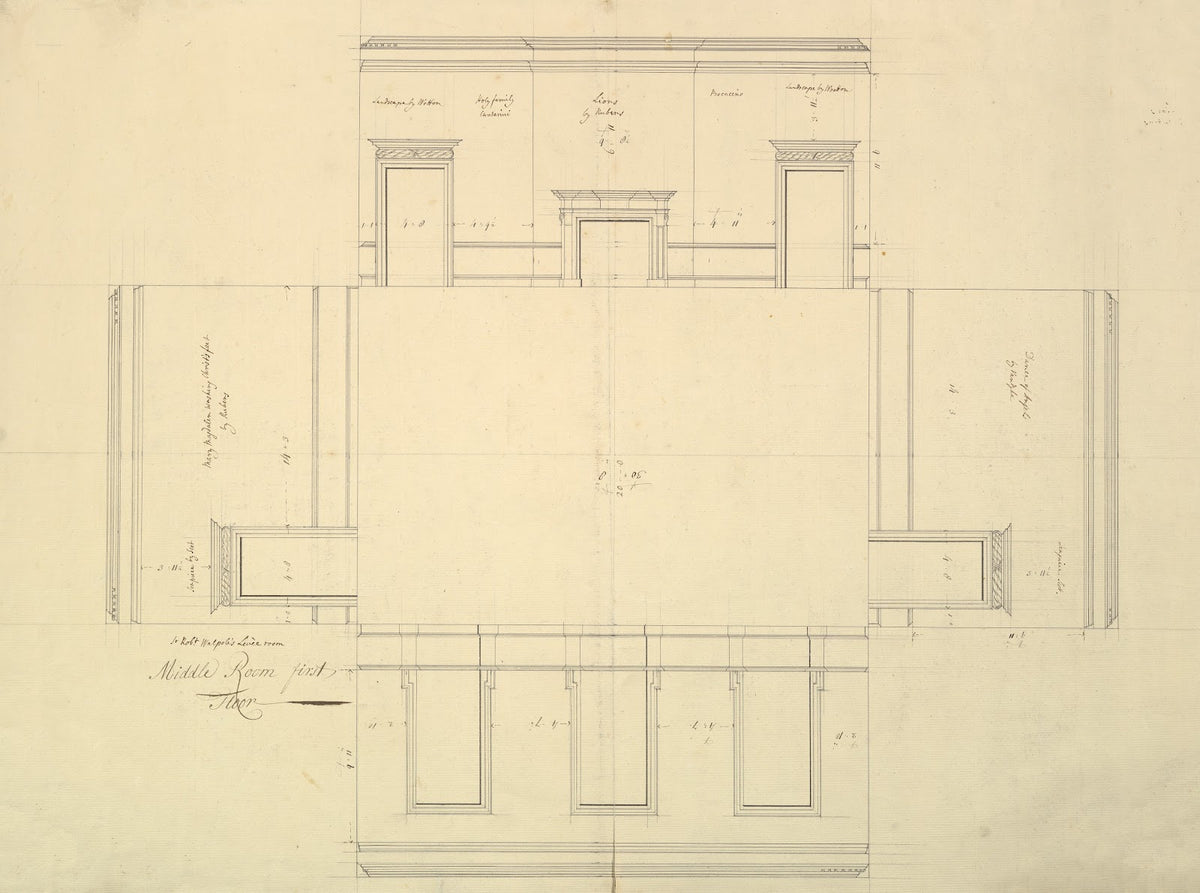 Treasury House 10 Downing Street London Plan of the Great Middle Room Sir Robert