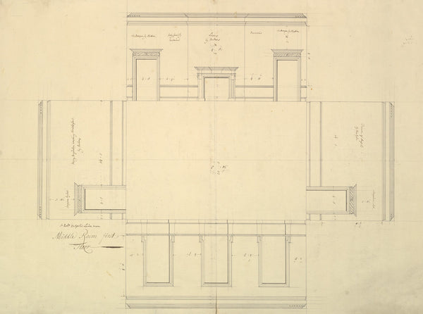 Treasury House 10 Downing Street London Plan of the Great Middle Room Sir Robert