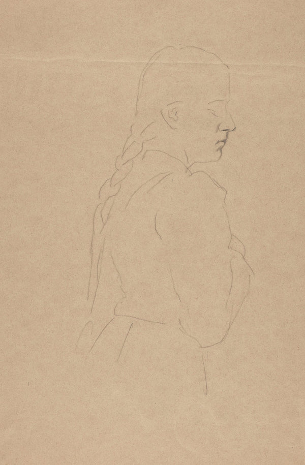 Outline of a Girl with a Braid 1865 1924