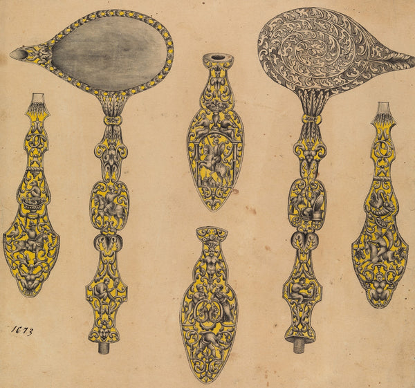 Design for the Decoration of Two Firearms Accessories a Ladle and a Screwdriver