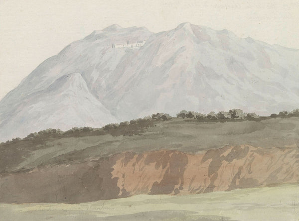 Gezicht op kartuizerklooster van Monte Vergine hoog gelegen boven Avellino 1778